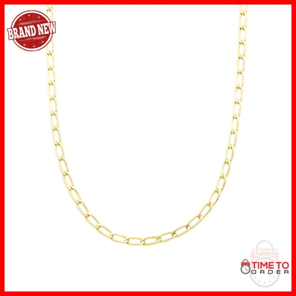 18" Gold-Plated Cable Chain Necklace with Lobster Clasp